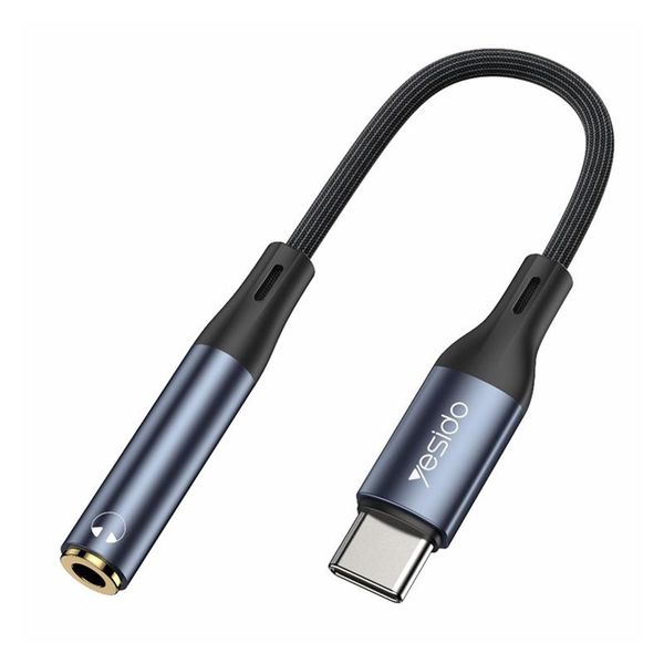 YESIDO AUDIO KÁBEL YAU38 TYPE-C/3,5mm AUX SAMICA 12CM ČIERNY