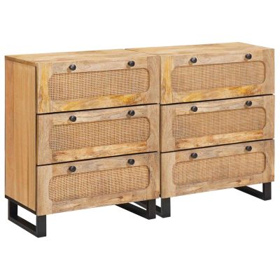 vidaXL Servírovacia skriňa 2 pcs Hnedá 60 x 33 x 75 cm