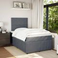 vidaXL Boxspring posteľ s matracom, tmavosivá 120x190 cm, zamat