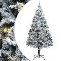 vidaXL Umelý predsvietený vianočný stromček s sadou loptičiek Zelená