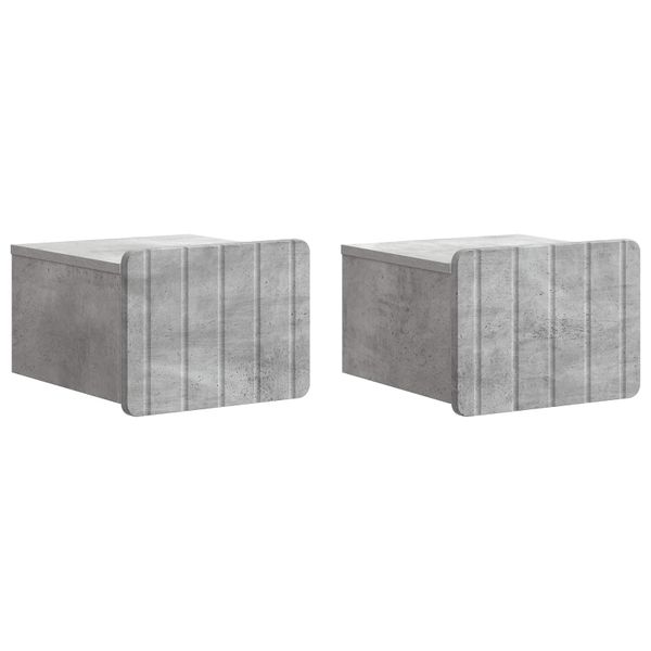 vidaXL Nástenná nočná skrinka 2 pcs Betónovo sivá 33 x 34,5 x 24 cm