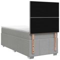 vidaXL LED boxspring posteľ s matracom Svetlosivá 100 x 200 cm Látka