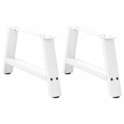 vidaXL Nohy konferenčného stolíka v tvare A, 2 ks, biele, 70 x (30-31) cm, oceľové