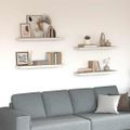 vidaXL Plávajúce nástenné police 4 ks dub a biele 90x23,5x3,8 cm MDF