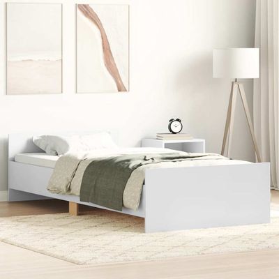 vidaXL Posteľný rám biely 100x200 cm kompozitné drevo