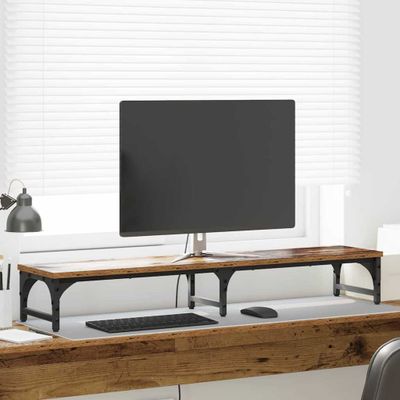 vidaXL Stojan na monitor Staré drevo 105 x 23 x 15,5 cm