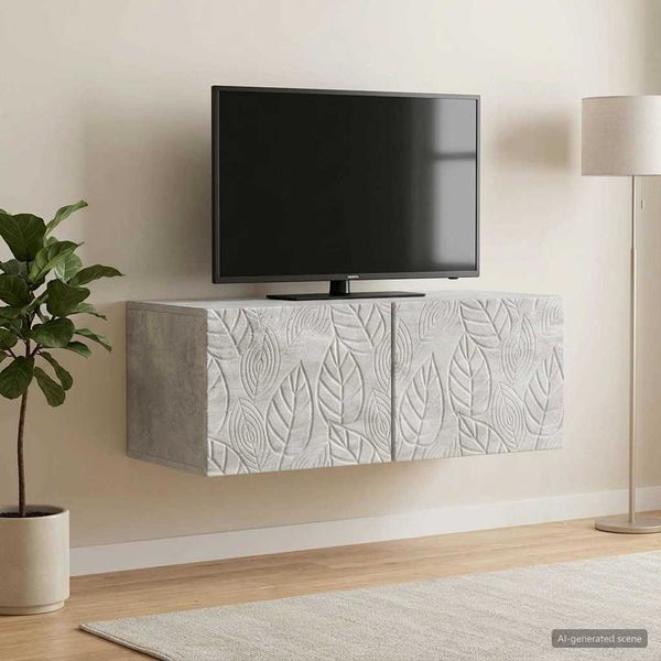 vidaXL Nástenná TV skrinka 98 x 31 cm Betónovo sivá Kompozitné drevo