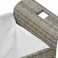 vidaXL Záhradná lavička s vankúšmi sivá 116x46x57 cm polyratan