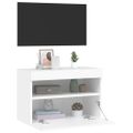 vidaXL TV nástenná skrinka s LED svetlami biela 60x30x40 cm