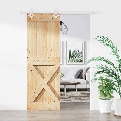 vidaXL Posuvné dvere Prírodná a biela 80 x 210 cm