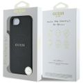 Guess HC MagSafe PU Grained Gold Ring case for iPhone 16e Black