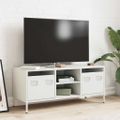 vidaXL TV skrinka biela 101,5x39x43,5 cm oceľ valcovaná za studena