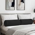 vidaXL Podložkové vankúše 2 pcs Čierna Ø 25 x 70 cm Mikrovlákno