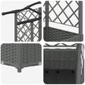 vidaXL Vyvýšený záhon s mriežkou a strechou Svetlosivá PP