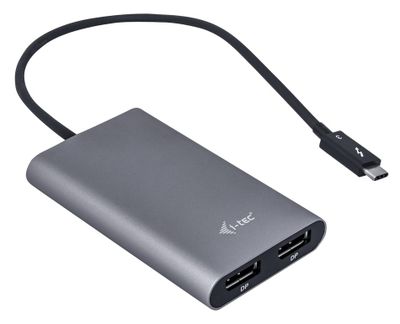 ROZBALENÉ - i-tec THUNDERBOLT 3 Dual Display Port adaptér 4K/ 2x Display Port 4K Adaptér, Thunderbolt 3 na 2x DisplayPort, 4K - ROZBALENÉ