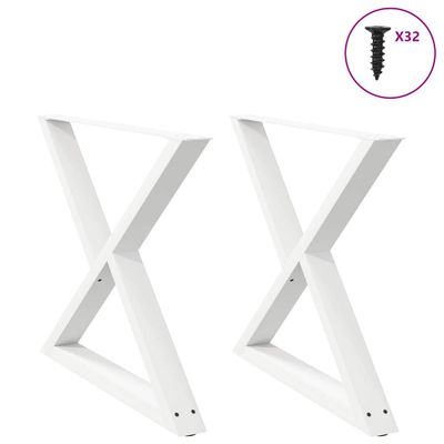 vidaXL Nohy k jedálenskému stolu 2 ks biele 90 x (72-73,3) cm oceľové