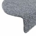 vidaXL Schodové rohože, samolepiace, 30 ks, 56x17x3 cm, svetlosivé, polkruhové