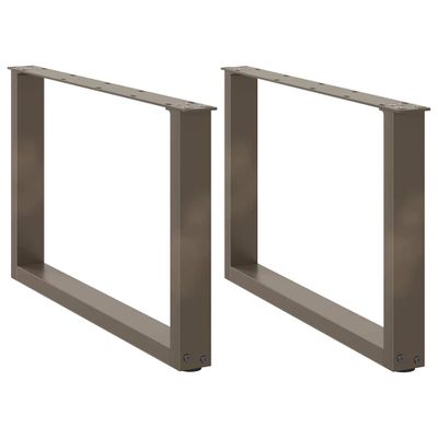 vidaXL Nohy konferenčného stolíka v tvare U, 2 ks, prírodná oceľ, 70 x (42-43) cm, oceľ