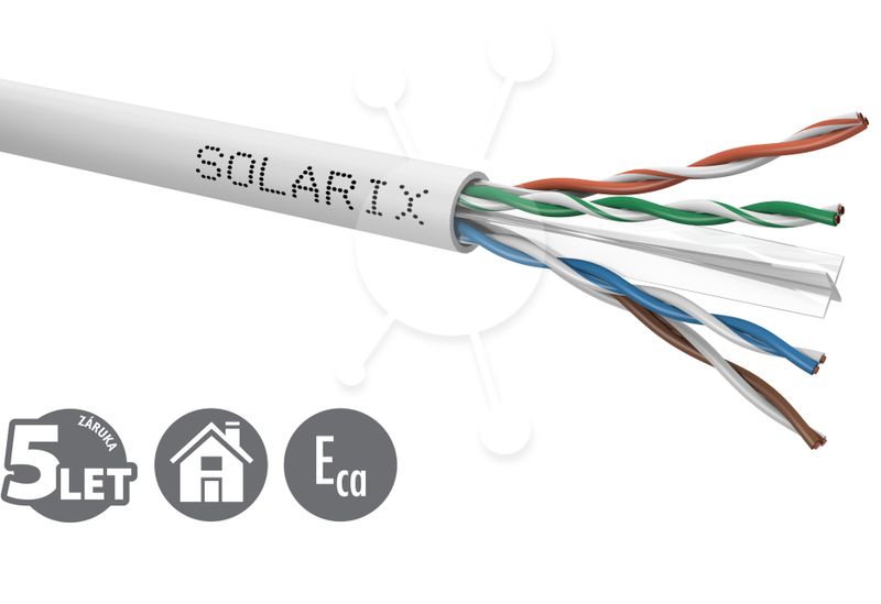 Inštalačný kábel Solarix CAT6 UTP PVC Eca 100m/box SXKD-6-UTP-PVC