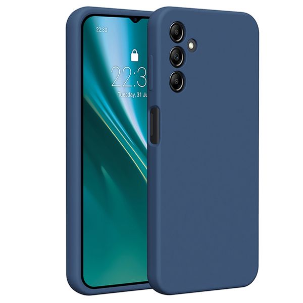 Puzdro Etteri Silikónové pre Samsung Galaxy A14 tmavomodré