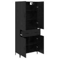 vidaXL Highboard Čierny dub 69,5 x 34 x 180 cm Kompozitné drevo