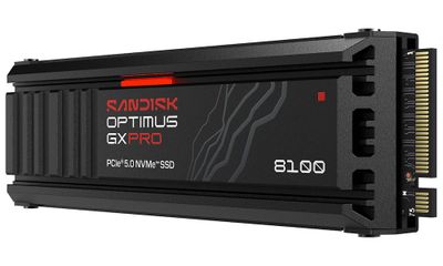 SANDISK Optimus GX PRO 8100 NVMe 4TB SSD Heatsink / NVMe M.2 PCIe Gen5 / Interný / M.2 2280 SSD disk, 4TB, M.2 2280, NVMe, PCIe 5.0 x4, až 14 900/14 000 MB/s, TLC NAND, s chladičom, RGB LED