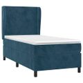 vidaXL Posteľný rám boxsping s matracom tmavomodrý 90x190 cm zamat
