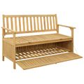 vidaXL Úložná lavička 2 -Seater 120 x 63 x 84 cm Masívna akácia