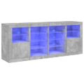vidaXL Komoda s LED svetlami betónovo sivá 163x37x67 cm