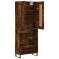 vidaXL Vysoká skrinka dymový dub 69,5x34x180 cm spracované drevo