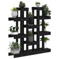 vidaXL Stojan na rastliny čierny 104,5x25x109,5 cm masívna borovica