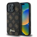 Puzdro Guess na iPhone 16 Pro 6,3" pevné čierne GUHMP16LPGPYSK Peony Script MagSafe