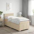 vidaXL Posteľ boxspring s matracom Krémová 100 x 200 cm Látka