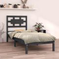 vidaXL Posteľný rám, sivý drevený masív 75x190 cm malé jednolôžko