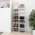 vidaXL Skrinky na topánky 2 ks biele 27,5x27x102 cm spracované drevo