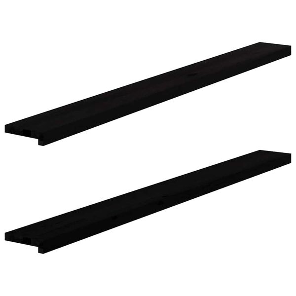 vidaXL Okenný parapet 2 ks hnedočierná 160x15x2 cm dubový masív