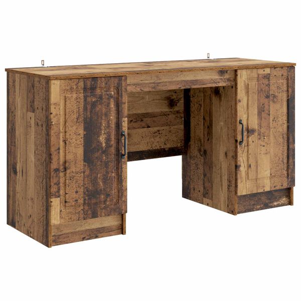 vidaXL Stôl s poličkou Staré drevo 142,5 x 50 x 75 cm Kompozitné drevo