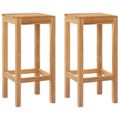 vidaXL Barová stolička 2 ks Prírodná Husté teakové drevo