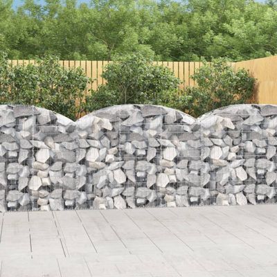 vidaXL Oblúkový gabionový kôš 150x50x100/120 cm pozinkované železo