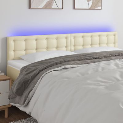 vidaXL Čelo postele krémové 180x5x78/88 cm umelá koža