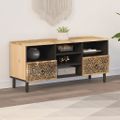 vidaXL TV skrinka 100x33x46 cm, mangový masív