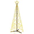 vidaXL Vianočný stromček, kužeľ, teplý biely 200 LED 70x180 cm