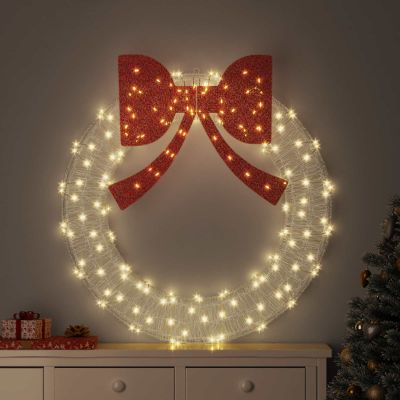 vidaXL Veniec s 150 LED-i Teplá biela 120 cm Akryl
