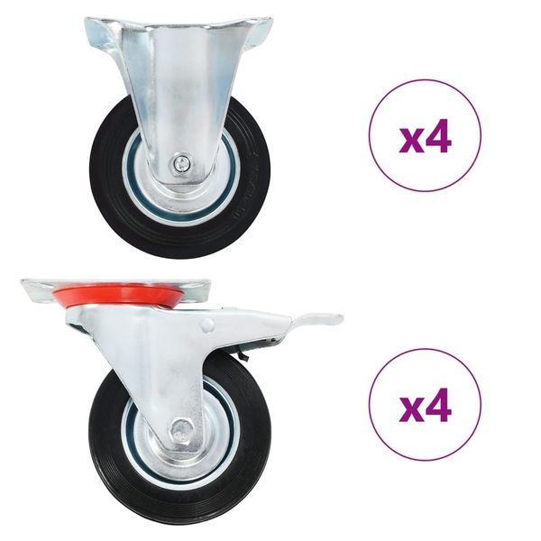 vidaXL Otočné kolieska 8 ks 100 mm