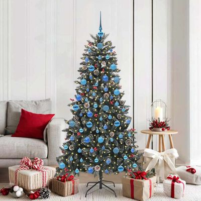 vidaXL Umelý vianočný stromček Zelená 180 cm PVC, plast a oceľ