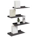 vidaXL Závesná polica 4 ks Čierny 40 x 18 x 2,5 cm Oceľ