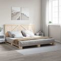 vidaXL Posteľný rám s čelom 200x200 cm masívna borovica