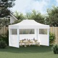 vidaXL Profesionálny skladací párty stan s 3 stenami biely 280x410x315 cm oceľový