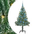 vidaXL Umelý vianočný stromček, snehom obalený, s LED svetlom 150 cm