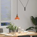VidaXL Závesná lampa výškovo nastaviteľná E27 lesk oranžová Ø 22cm kov